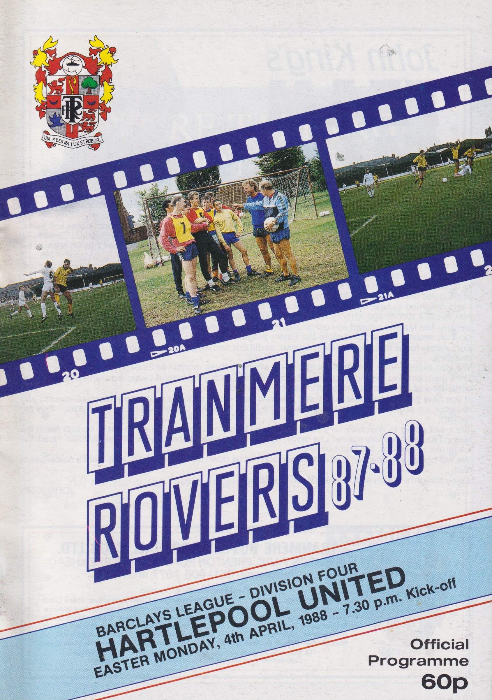 Tranmere Rovers v Hartlepool United match programme